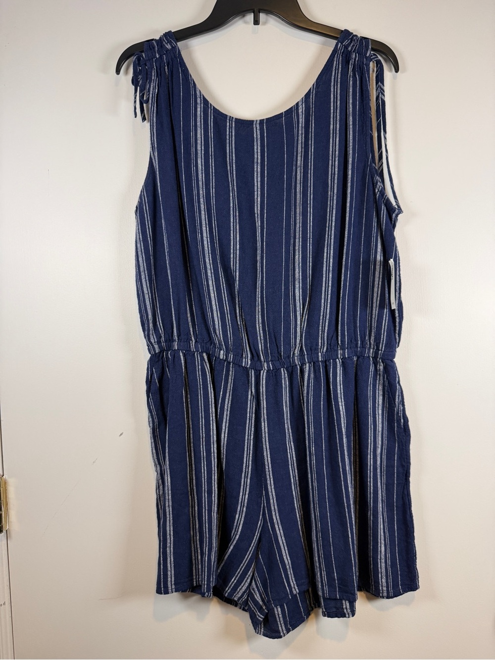 Old Navy Navy and White Striped Romper